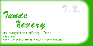 tunde nevery business card